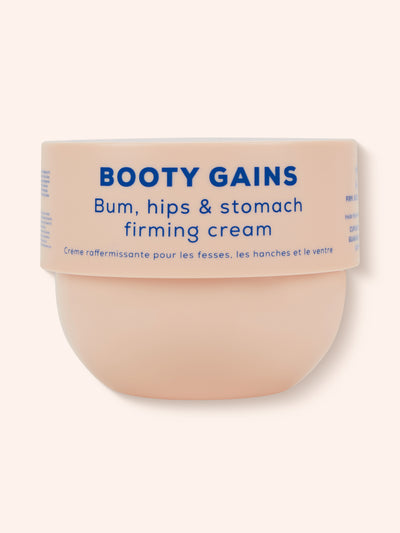 Bum, hips and stomach firming cream in a large 240ml tub.