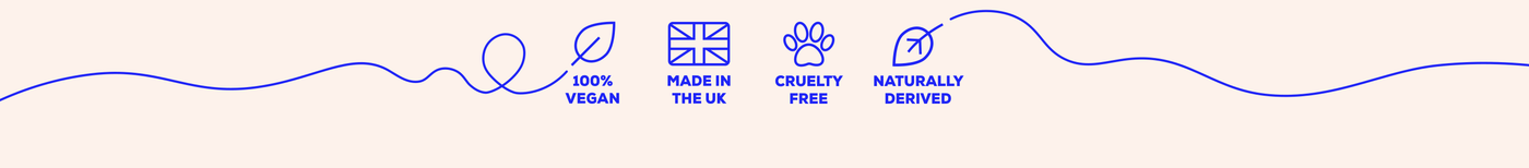 Products are 100% vegan, made in the UK, cruelty free and naturally derived.