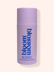 Lilac bottle of Leg Therapy Cooling leg serum. This serum cools and refreshes pregnant legs.