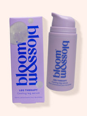 Leg Therapy Cooling leg serum bottle and carton.