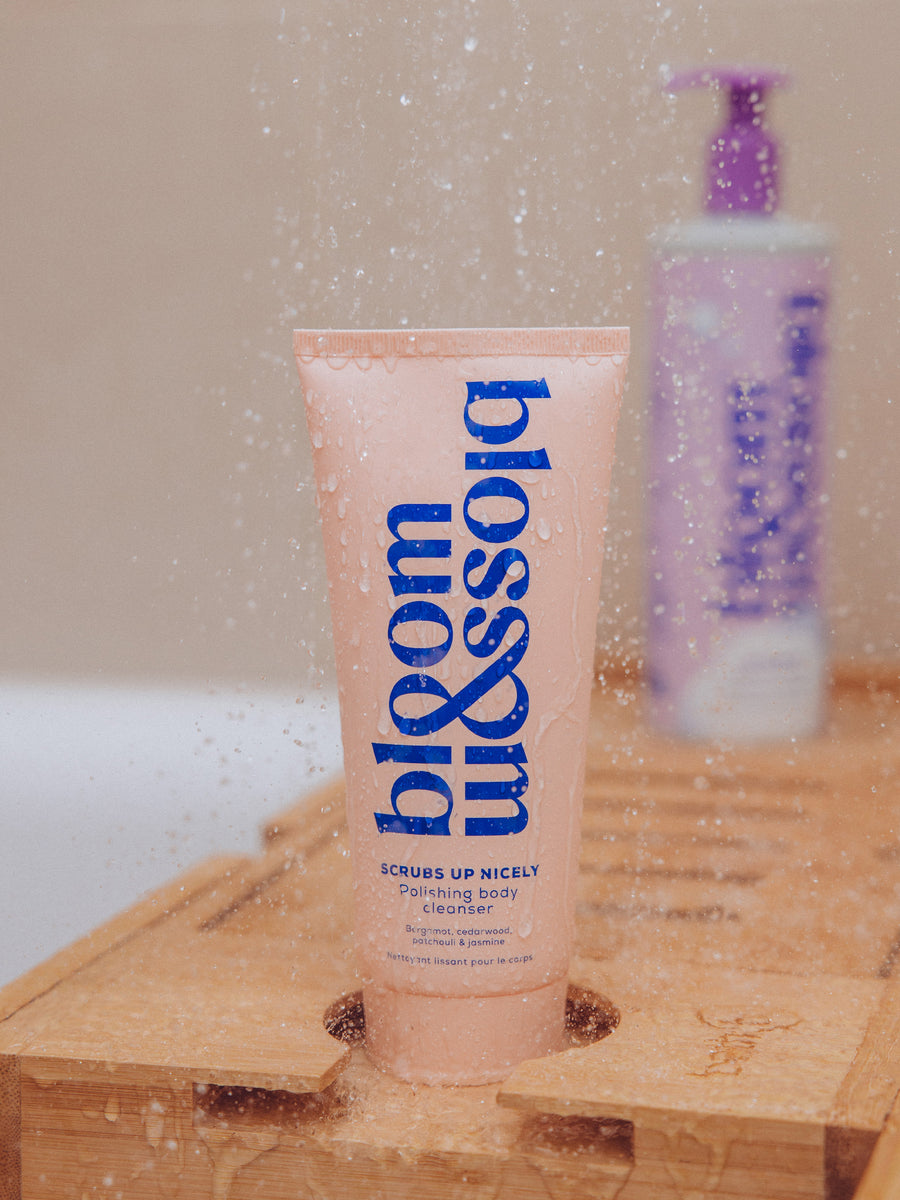 Polishing body cleanser, Scrubs Up Nicely Exfoliating Body Scrub Bloom and Blossom
